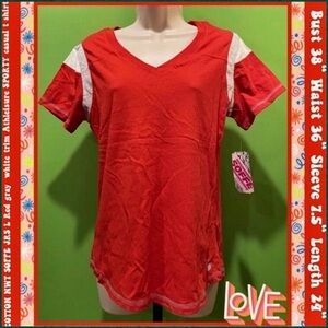 NWT JRS L COTTON SPORTY T SHIRT Red Athleisure ~FROM SOFFE- Back to school cool